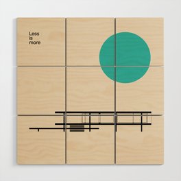Farnsworth House, Ludwig Mies van der Rohe, Minimal Architecture Bauhaus Design Wood Wall Art