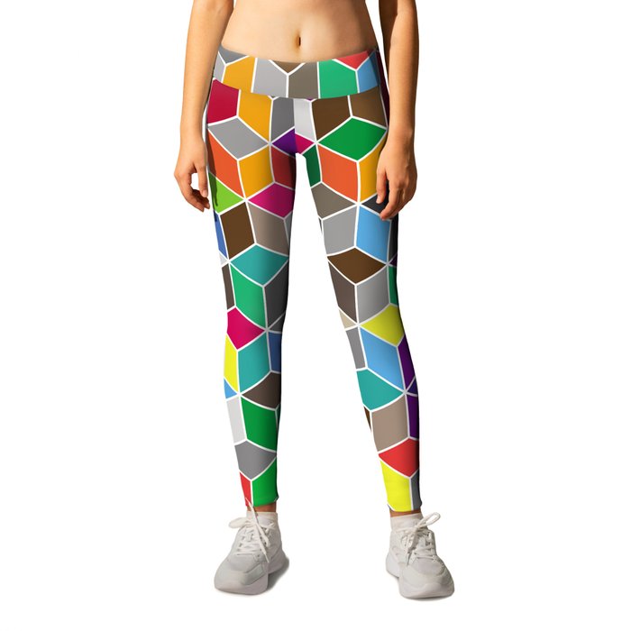 Background from cubes. Vintage illustration Leggings