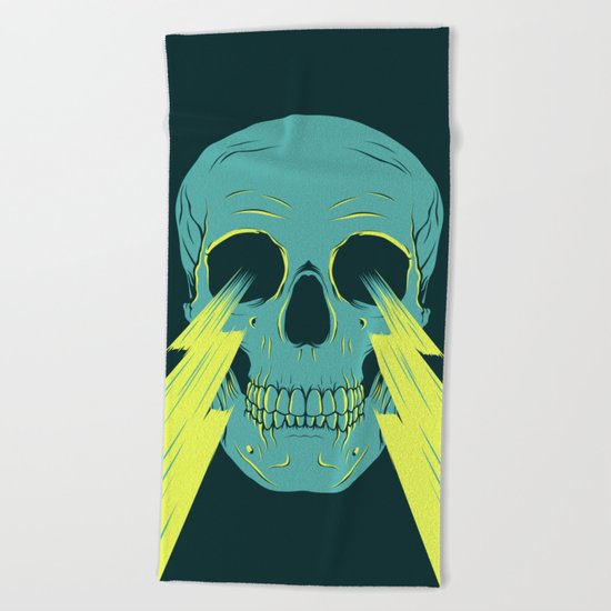 Lightning Skull Beach Towel