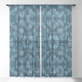 Dark and Blue Mandala Sheer Curtain