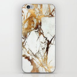 White Gold Marble iPhone Skin