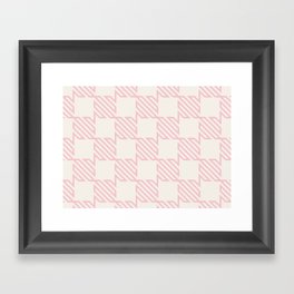 Pastel line square checkers Framed Art Print