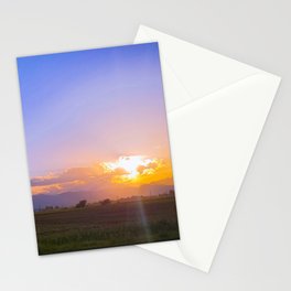 Sunset Over the Rocky Mountains Stationery Card