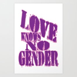 Love Knows No Gender! #2 Art Print | Mixed Media, Graphic Design, People, Political 