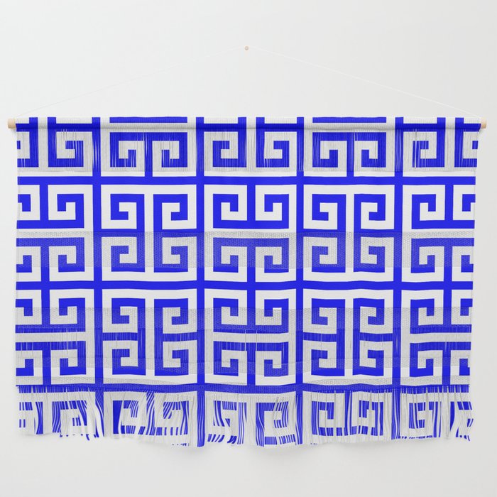 Greek Key (Blue & White Pattern) Wall Hanging