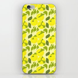 Yellow Yuzu Fruit Retro Modern Pattern iPhone Skin