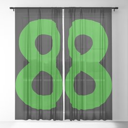 Number 8 (Green & Black) Sheer Curtain