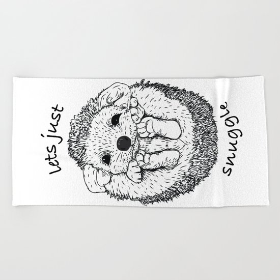 Hedgehog snuggle Beach Towel