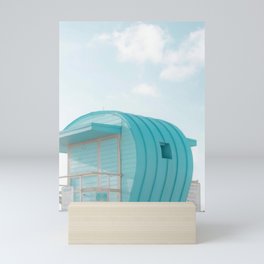 South Beach - Light blue life guard tower Mini Art Print
