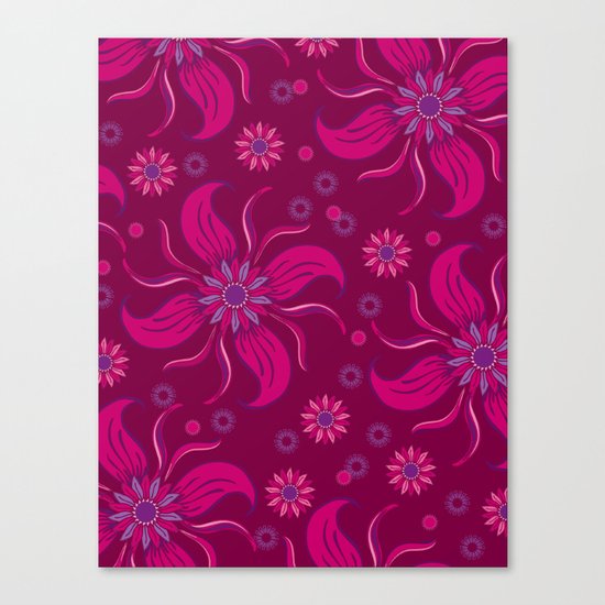 Floral Obscura Wine Canvas Print