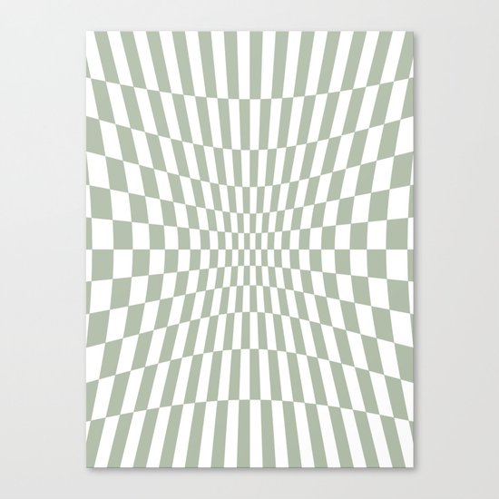 Optical Game Mint Green Canvas Print