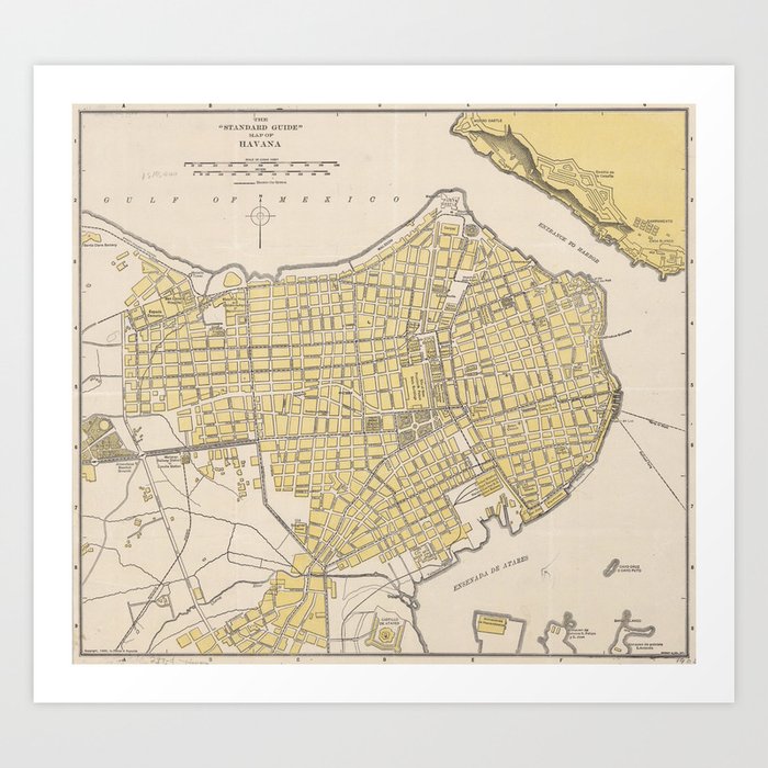 Traditional Map of Havana Cuba (1905) Artwork Print via bravuramedia image about Printable Map of Havana known as Classic Map of Havana Cuba (1905) Artwork Print by means of bravuramedia