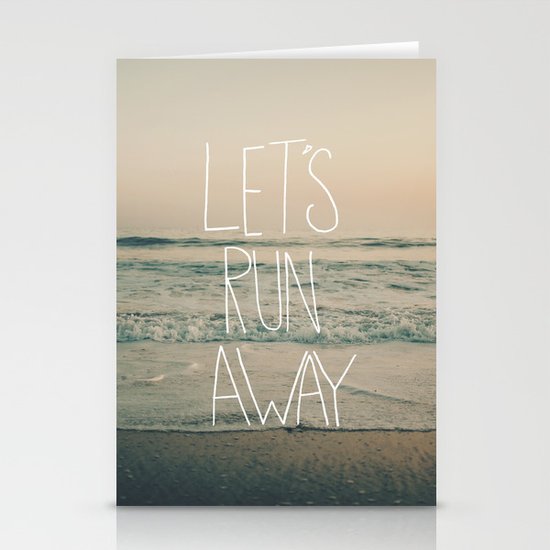 Let's Run Away by Laura Ruth and Leah Flores Stationery Cards