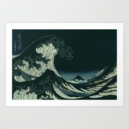 Hokusai Great Wave off Kanagawa at Night Art Print