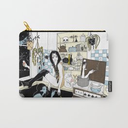 Autumn time sadness Carry-All Pouch | Ink Pen, Witchcraft, Magic, Girlfriends, Blackmagic, Gothic, Scary, Popsurrealism, Pop, Drawing 