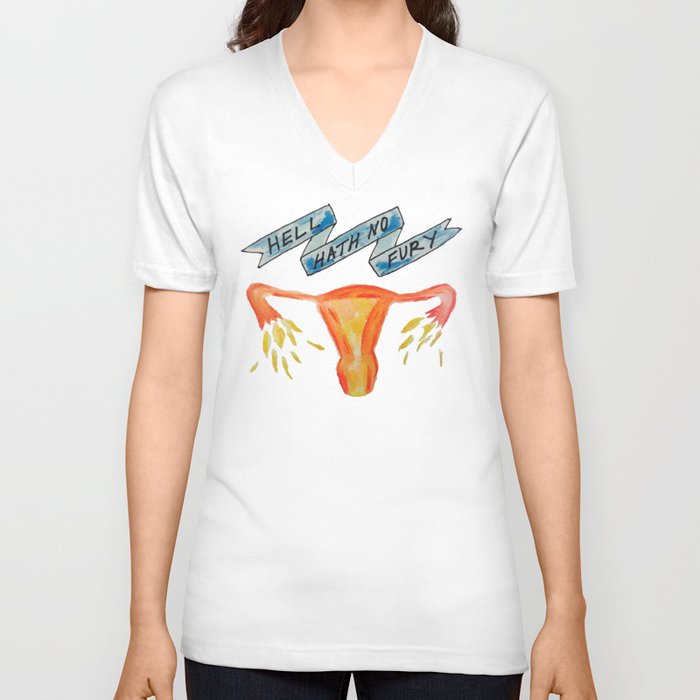 "Hell Hath No Fury" Feminist Graphic V Neck T Shirt