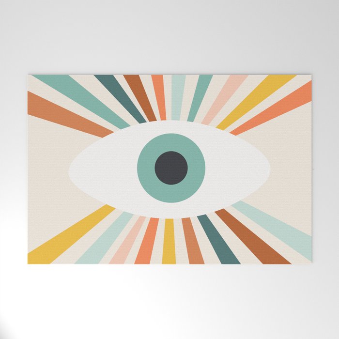 All Seeing Evil Eye - earthy Welcome Mat