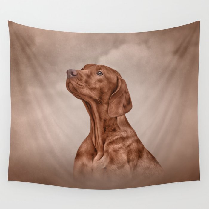 Drawing funny Vizsla Pointer Wall Tapestry