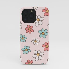 Happy Daisy Pattern, Cute and Fun Smiling Colorful Daisies iPhone Case | Smile, Smiley, Cute, Daisy, Flowers, Girly, Pattern, Graphicdesign, Summer, Smiley Face 