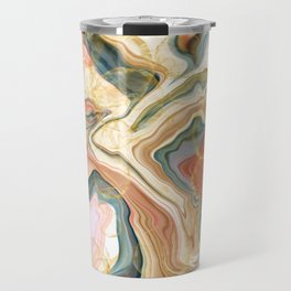 Marbled Blue and Rose with Gold Travel Mug