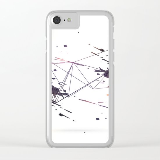 Geometric splatter Clear iPhone Case