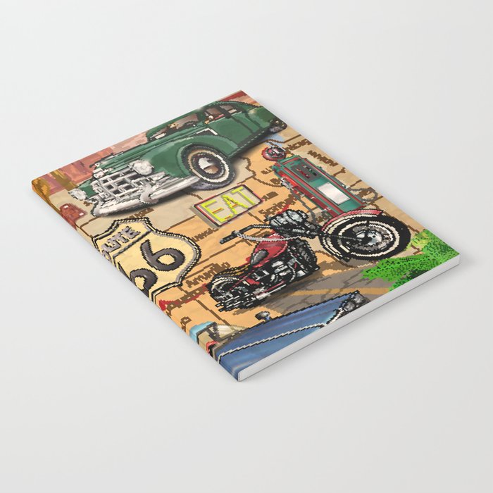 Vintage Route 66 poster.  Notebook