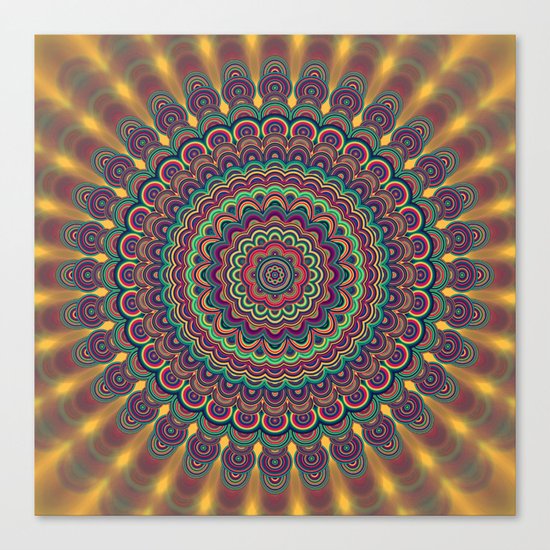 Psychedelic oval mandala Canvas Print