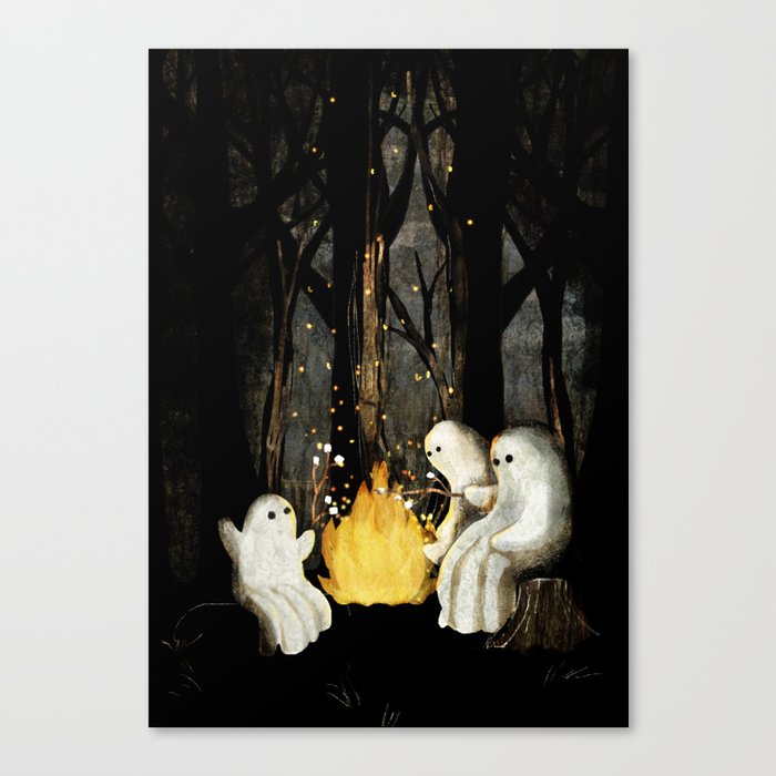 Marshmallows and ghost stories Canvas Print
