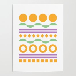 Patterned shape line collection 5 Poster