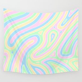 Abstract wave lines. Pastel line pattern. Vector illustration Wall Tapestry