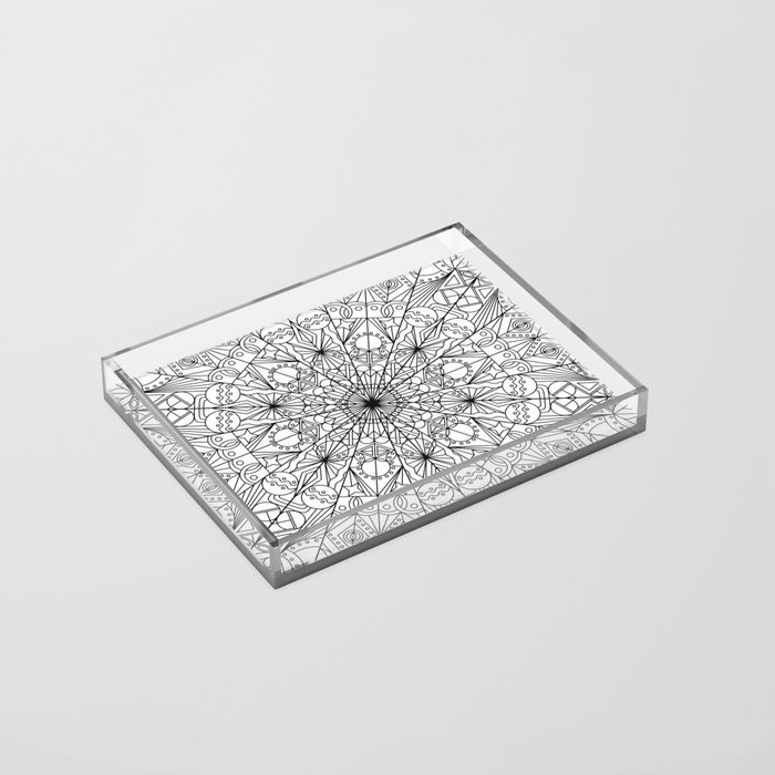 Mandala 2.0 (Black) Acrylic Tray