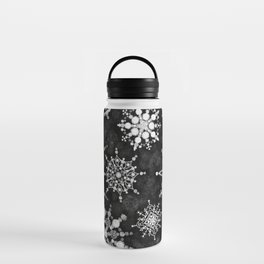 Gray Snowflakes Water Bottle