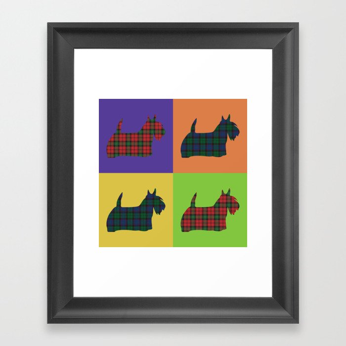 Scottie Dog - Tartan - Pop Art Style Framed Art Print