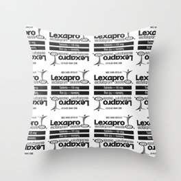 Lexapro Love - Black and White Throw Pillow