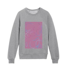Modern Abstract Simple Blush Pink Teal Hand Drawn Lines Ombre Kids Crewneck