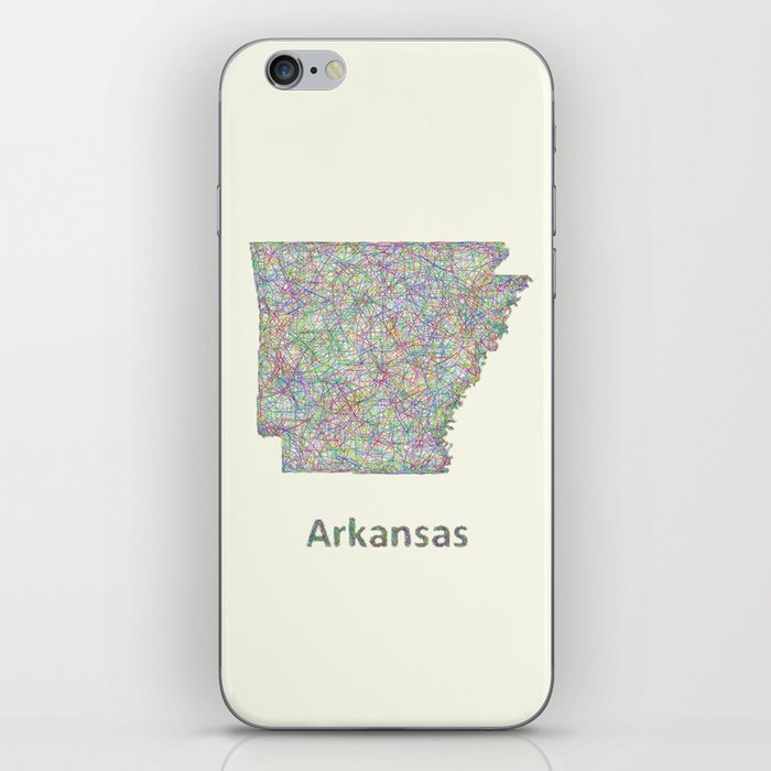 Arkansas map iPhone Skin