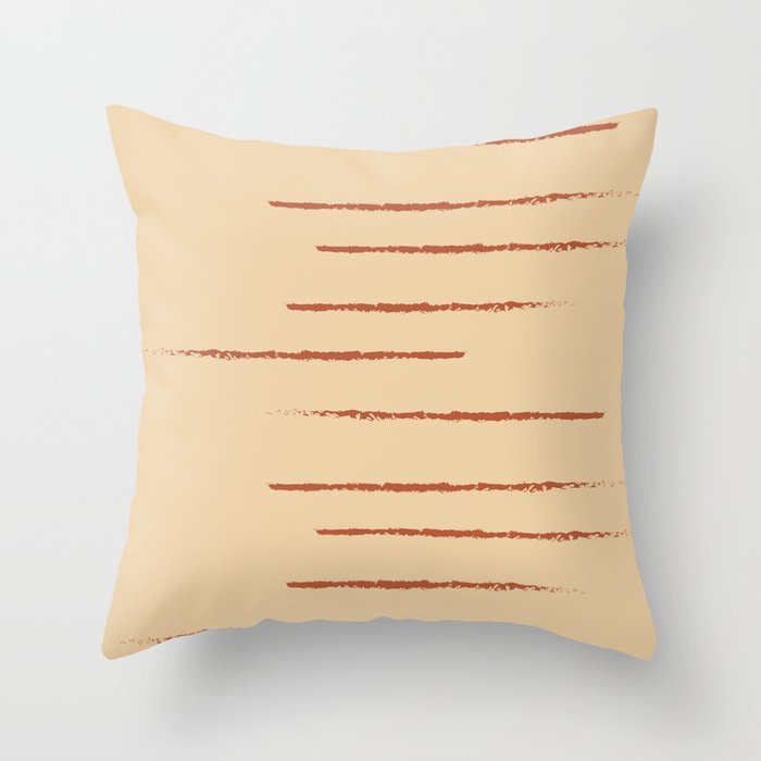 Warm Minimalism Stripe Tan Terracotta  Throw Pillow
