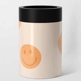 Yellow Retro Happy Face Can Cooler
