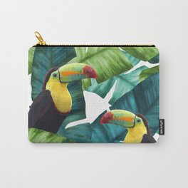 Toucans Tropical Banana Leaves Pattern Carry-All Pouch