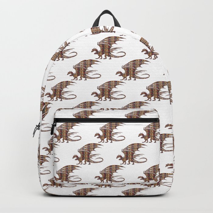Dragon Silhouettes Filled with Vintage Books Backpack
