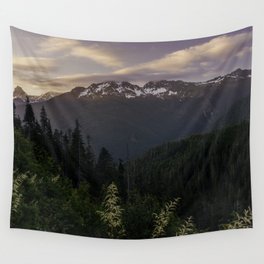 Never Stop Exploring - Cascade Sunset Wall Tapestry