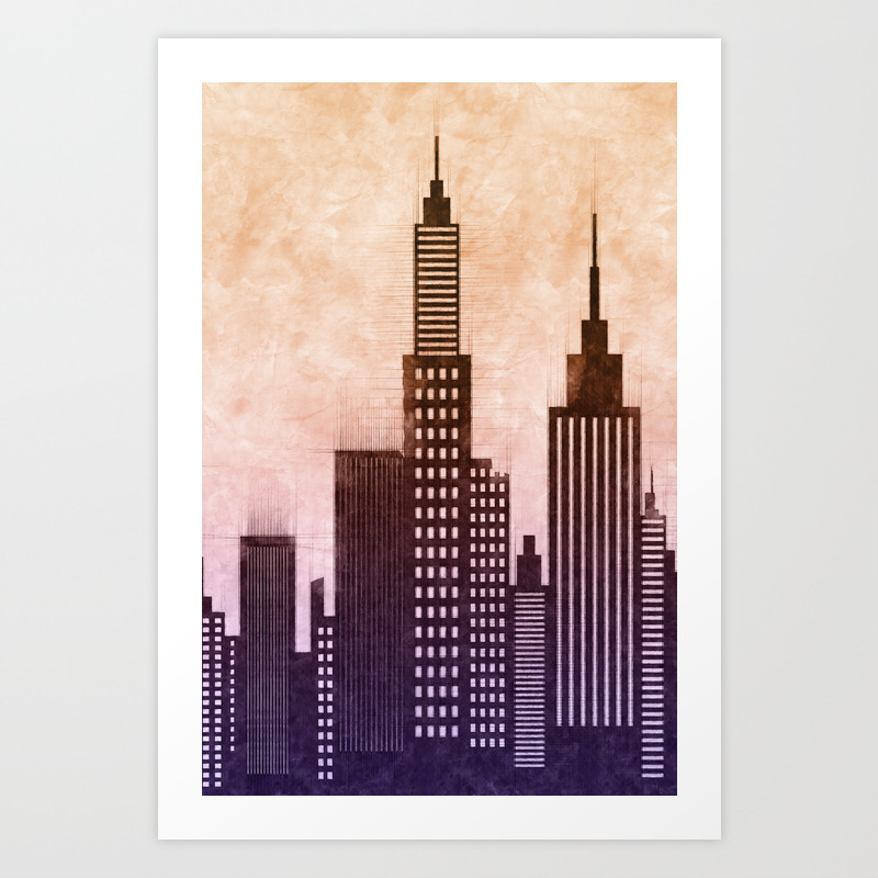 Details about   Architecture Night Building City Skyscraper Art Print Framed Poster Wall Decor 