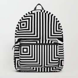 Square Optical Illusion Black And White Backpack