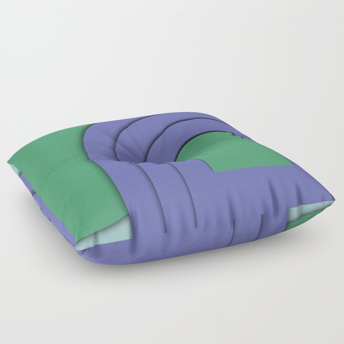 Minimal Very Peri Green Line Curvature Zen Floor Pillow