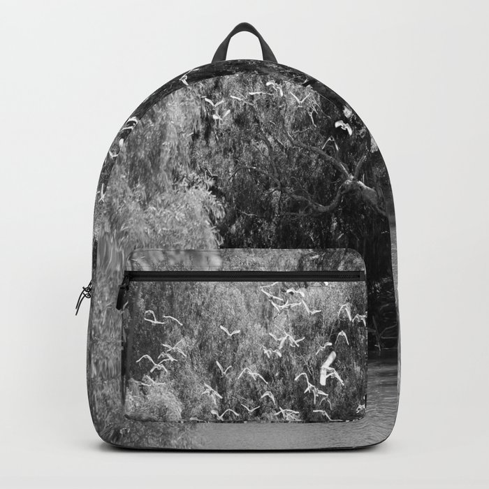 Fishing in Black and White Backpack