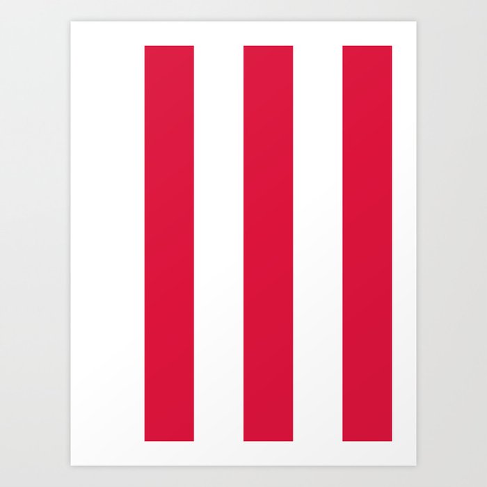 Wide Vertical Stripes White And Crimson Red Art Print By Wide Vertical Stripes White And Crimson Red Art Print By Society6