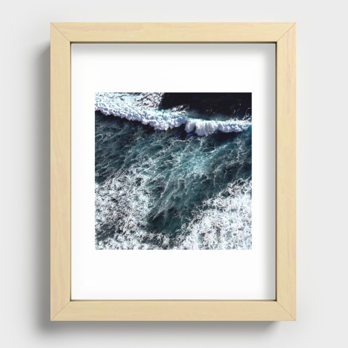 Dark Blue Sea Waves  Recessed Framed Print