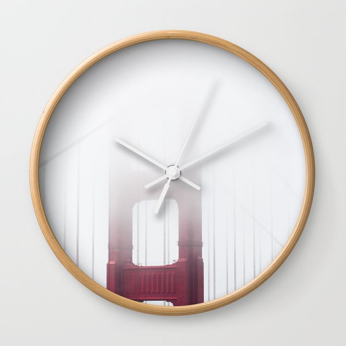 Golden Gate Bridge in Fog Wall Clock