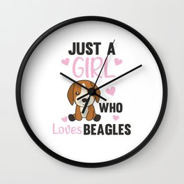 Just A Girl who Loves Beagles - Sweet Beagle Dog Wall Clock