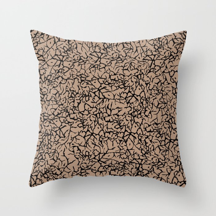 Elephant print_Tan Throw Pillow